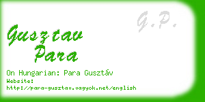 gusztav para business card